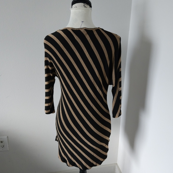 🇺🇲 INC international striped long top black and brown size medium - Picture 5 of 5